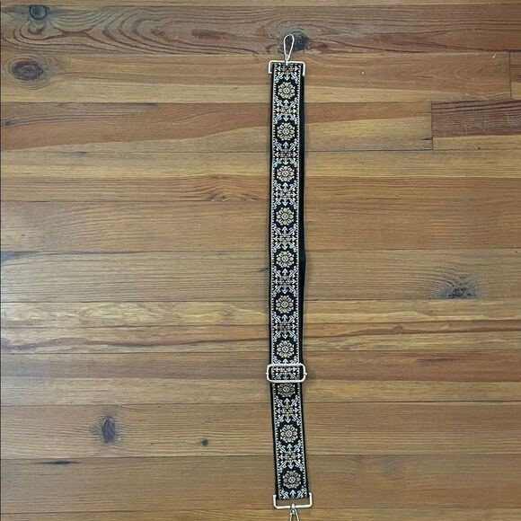 Black Floral Tapestry Adjustable Purse Bag 2" Replacement Strap Boho - Picture 4 of 7